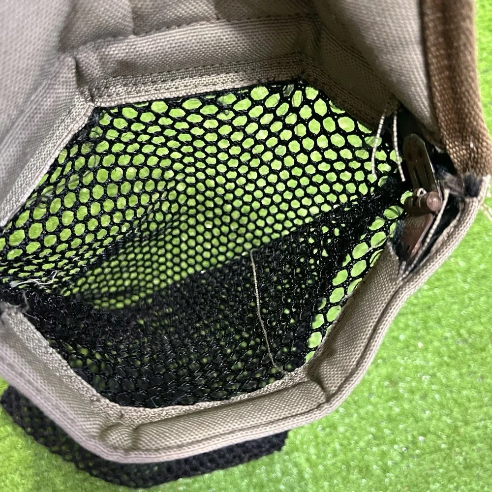 Vintage Canvas Ammo Pouch Clip On Mesh Game Hunting Skeet Outdoor Metal Clasp